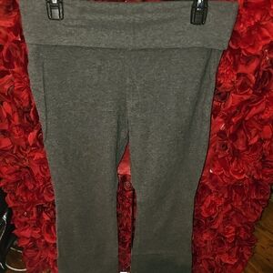 Mossimo Women's Charcoal Fold Over Waist Leggings Size Large